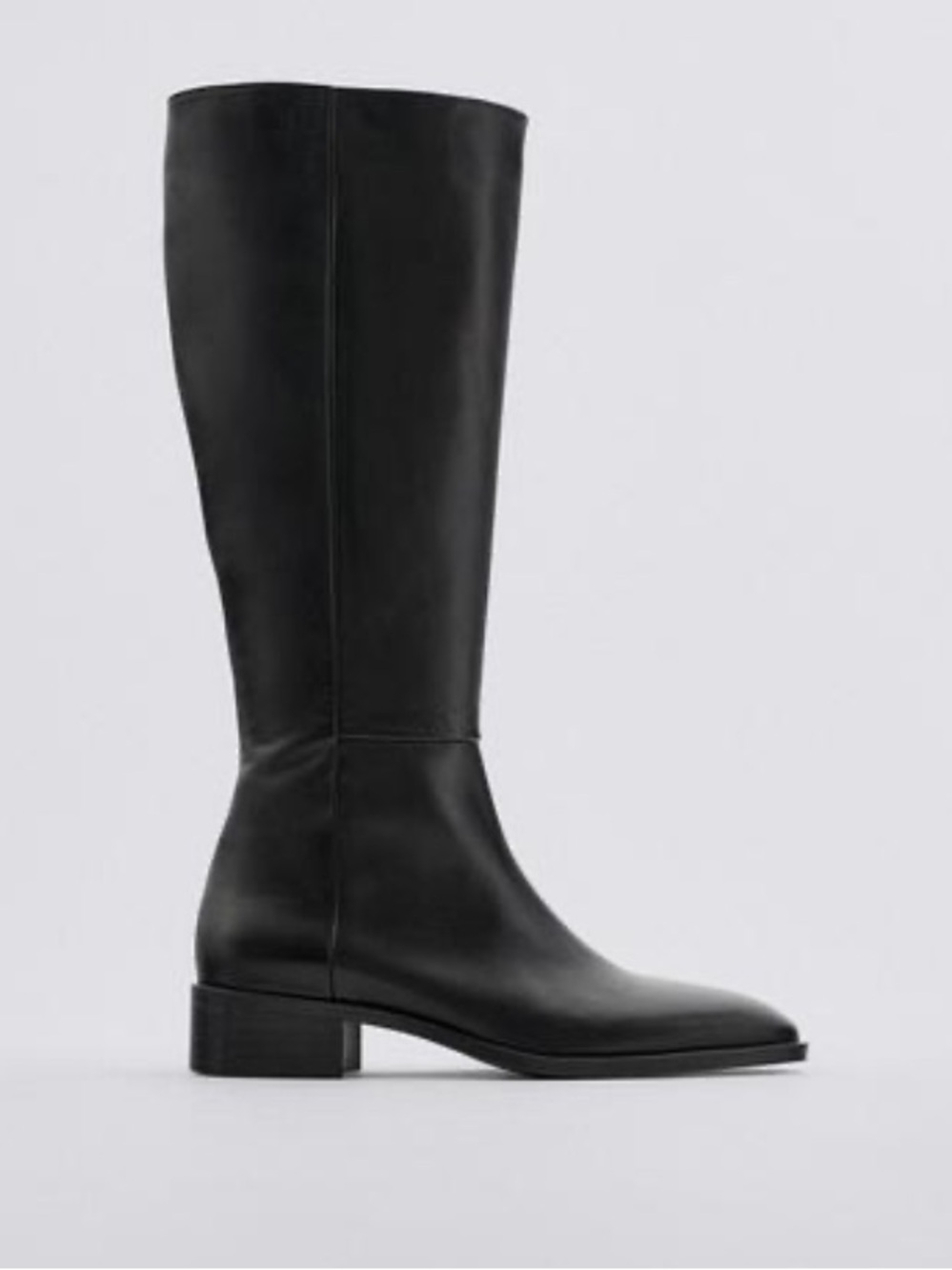 Zara Black Over-the-Knee Leather Boots Size 42 or 11 (US)